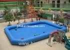 0.9mm PVC Outside Blue Rectangular Inflatable Swimming Pool For Adults