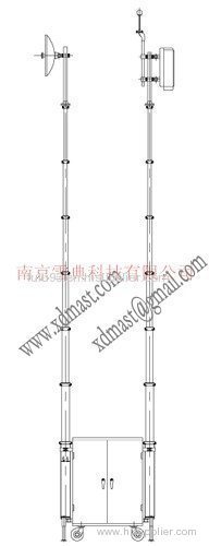Vertical Mounted Antenna Telescoping Mast and Telescoping Lighting Mast and Pneumatic Telescopic Mast