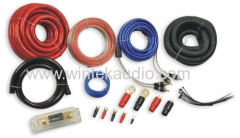 0 GA amplifier wiring kit with clear red power cable