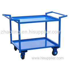 Heavy duty industrial trolley double layers warehosue logistic utility hand trucks