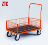 Industry mobile flat wire cart warehosue logistic hand truck with four mesh sides