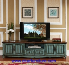 Big TV Stands Living Room table TV Cabinets modern antique lake blue cabinets