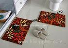 Patterned Microfiber Bathroom Rugs, Polyester Carpet Contemporary and Stylish Llook