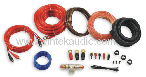 4GA amplifier wiring kits with clear red power cable