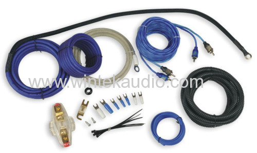 8GA Amplifier wiring kit with clear blue power cable
