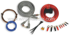 8GA amplifier wiring kit with clear red power cable