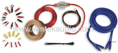 8GA Amplifier wiring kits with red clear power cable