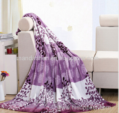 100% polyester super soft printed fabric blanket flannel coral