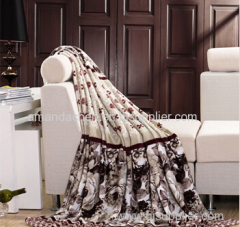100% polyester super soft printed fabric blanket flannel coral