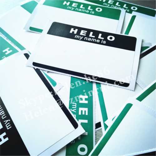 Custom Blank Hello my name is Egg Shell Stickers