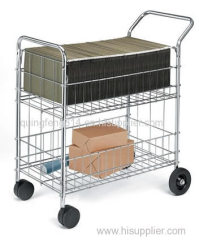 Computer wire cart distributes computer parts