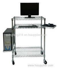 Computer wire cart distributes computer parts