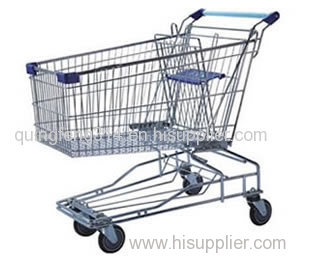 Shopping wire cart for transporting goods in markets