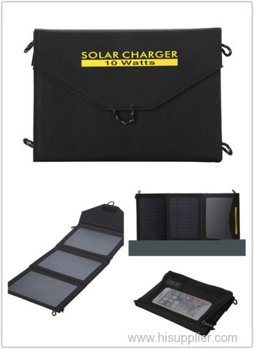 10 watt folding portable solar charger pack bag for mobile phone tablet camera