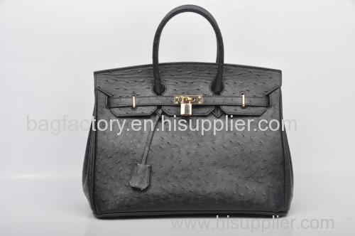 2015 100% cow leather fashion bags with ostrich print