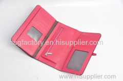 2015 wholesale price branded lady wallets with 3 fold