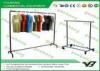 Single Pole Movable Metal Garment Rack With 4 Wheels For Clothes Store