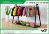 Movable Multifunctional Metal Garment Rack With Single Bar Cloth Hanger