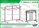 Customize Double Display heavy duty garment racks on wheels powder coated