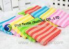 Colorful Striped Microfiber Cleaning Cloth , Microfiber Face Cloth 30*30cm