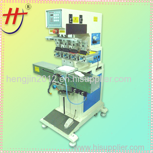 Hengjin precise penumatic 4 colors pad printer with shuttle glass pad printer machine
