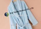 Mashine Washable Azure Microfiber Bath Robe , Mens Microfiber Robe with Side pockets