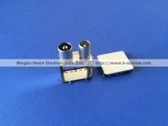 RF connector with shielding, copper terminal pin