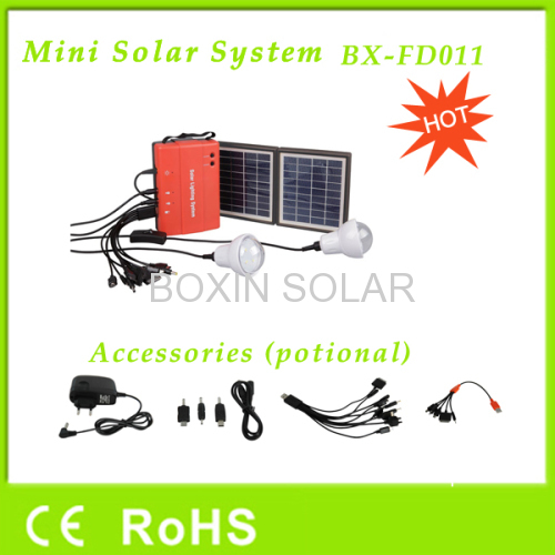 Solar home lighting system with 2 bulbs