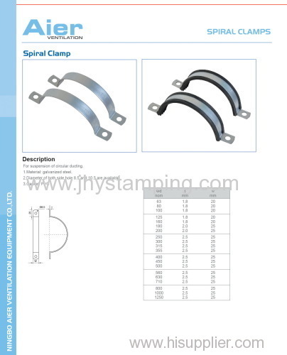 Split clamp for suspension ducting