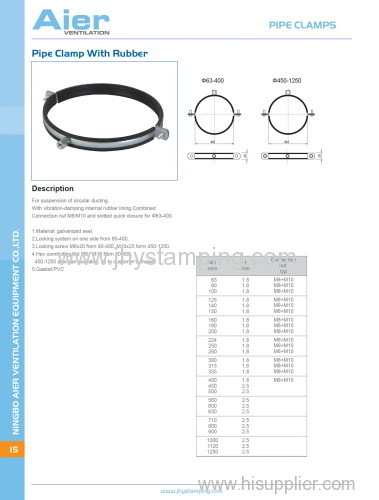 pipe clamp with rubber