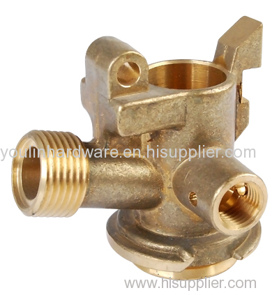 Forged brass three-way valve