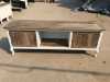 Old oak two-door TV stand