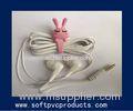 Lovely Rabbit Soft PVC Earphone Ornaments / Silicone Earphone Cable Winders