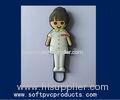 Non-toxic Cutom Logo Girl Picture 3D PVC Head Paper Clip For Teacher or Students