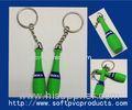 Eco-Friendly Plastic Personalized Key Chains / Silicone Keyring Bottle Shape with OEM Logo