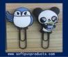 Specialty Bird / Panda Shaped Soft PVC Paper Clip , Custom Office Supplies Paper Clips