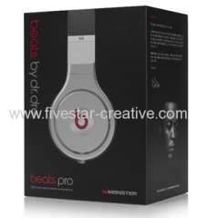 Monster Beats Dr.Dre Pro High Definition Over-the-Ear Headphones Black Silver