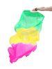 Comfy Green + Yellow + Pink Belly Dancing Silk Fans For Kids / Adults