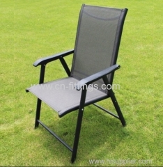 outdoor textilene piled high chairs with engineering-plastics