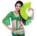 Turkey Feather Belly Dancing Fans In Green Color For Lady Dancers 42 X 26cm