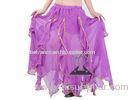 Long Belly Dance Skirts For Belly Dance Show In Light Purple Color