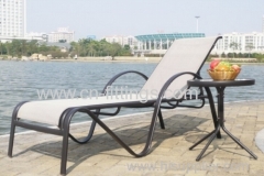 outdoor textilene recliners with aluminium frame