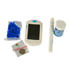 Household electronic blood glucose test strips containing analytical instruments
