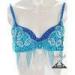 Shinning Sky Blue Belly Dance Bra With Pearls / Jewels In Performance Wear