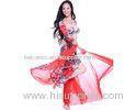 Sporting style Adult Dark Red Belly Dance Performance Costumes Apparel for Autunm / Winter