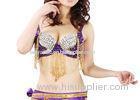 Diamond Encrusted Fiber Belly Dancing Tops For Competition Customized Size