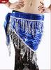 Royal Blue Plus Size Belly Dancing Hip Scarves With Fimbriate Tiny Paillette