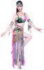 Rose Red Stylish Tribal Belly Dance Costumes For Ladies With Nice Tassel Skirt , Flower