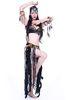Adults Black Tribal Belly Dancing Costumes / Clothes For Practice / Performance