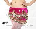 Fashion Shinning Velvet Belly dance Hip Scarves for Girls With Gold Coins